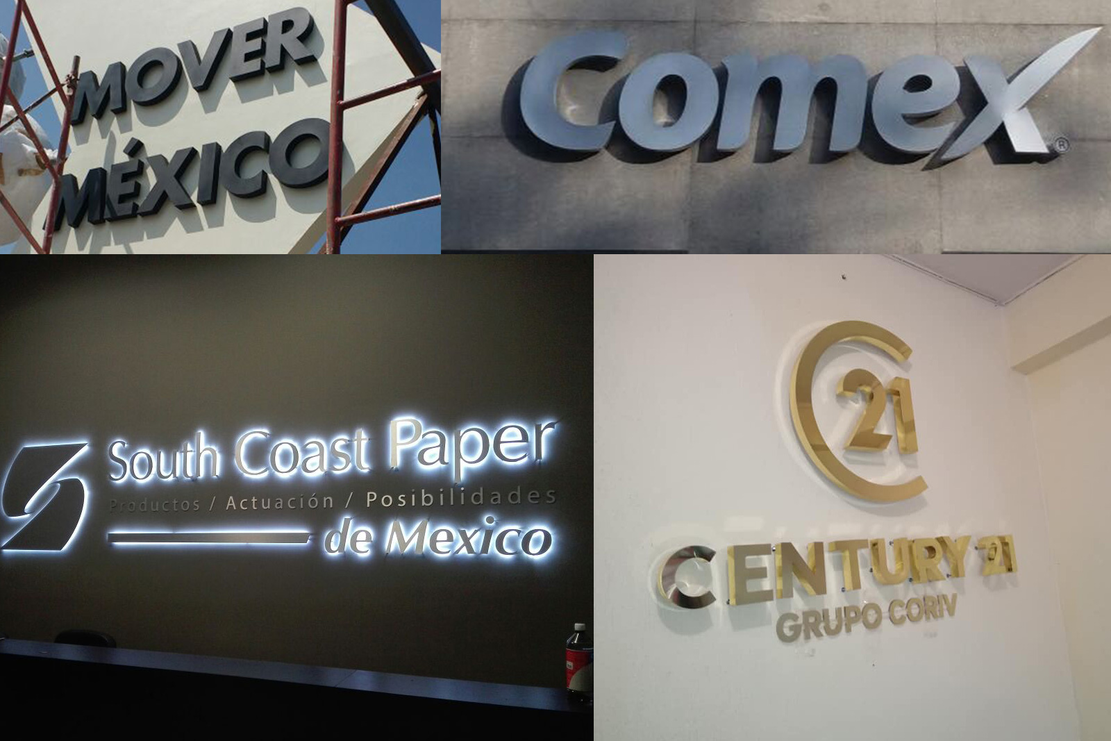 Letras 3D en Acrílico, Aluminio y Acero con Luz Led