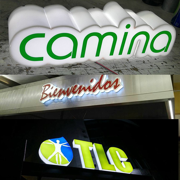 Letras 3D en Acrílico, Aluminio y Acero con Luz Led